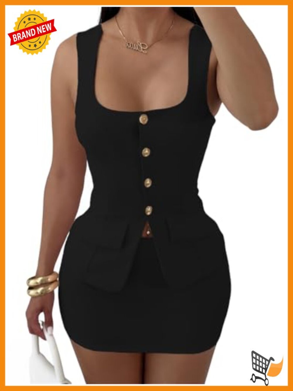 Sleeveless Blazer Vest Mini Skirt Set - Workwear Suit